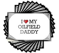 Tattoos Calcomanía de vinilo para decoración de patio delantero | I Love My Oilfield Daddy Summer para uso a cuadros (6 x 9 cm)