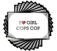 Tattoos Girly - Laptop personalizada I Love Girl Cops Cop para absorber (8 x 12 cm)