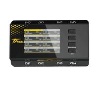 TATTU TA300 Cargador LiPo 8 Canales AC/Type-C 60W, Cargador Inteligente para Drone Soccer (Baterías 2S 3S 4S LiHV), Salida Independiente 8x30W, MAX 2A con Modo Almacenamiento