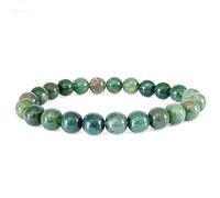 Tattva Gems & Crysyals - Pulsera de piedras preciosas naturales de ágata de musgo certificado natural para la recuperación de enfermedades, pulsera de piedras preciosas naturales de 8 mm para Reiki