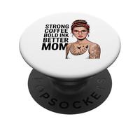 Tatuado Mamá Vida Fuerte Café Tatuajes Tinta Corporal PopSockets PopGrip Adhesivo