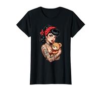 Tatuado Pin Up Girl Teddy Retro Art Camiseta