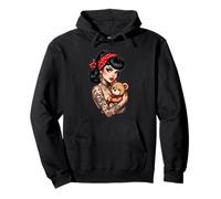 Tatuado Pin Up Girl Teddy Retro Art Sudadera con Capucha