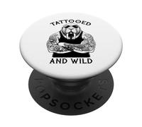 Tatuado Y Salvaje Divertido Entintado Morsa Animal Tatuaje Amante PopSockets PopGrip Adhesivo