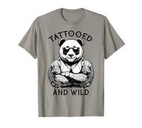 Tatuado Y Salvaje Divertido Tinta Panda Oso Animal Tatuaje Amante Camiseta