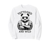 Tatuado Y Salvaje Divertido Tinta Panda Oso Animal Tatuaje Amante Sudadera
