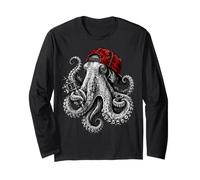 Tatuador Pulpo Máquina Tatuaje Gorra Roja Arte Manga Larga