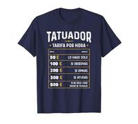 Tatuador - Tarifa por Hora de Tatuador Diseño Gracioso Camiseta, Hombre, Azul Marino, XL