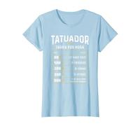 Tatuador - Tarifa por Hora de Tatuador Diseño Gracioso Camiseta, Mujer, Azul Bebé, 3XL