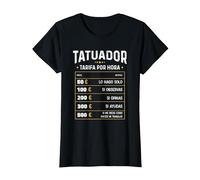 Tatuador - Tarifa por Hora de Tatuador Diseño Gracioso Camiseta, Mujer, Negro, XS