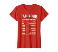 Tatuador - Tarifa por Hora de Tatuador Diseño Gracioso Camiseta, Mujer, Rojo, S