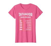 Tatuador - Tarifa por Hora de Tatuador Diseño Gracioso Camiseta, Mujer, Rosa Jaspeado, S