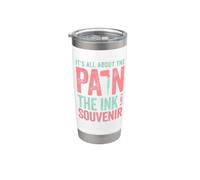 Tatuador tatuado Todo sobre el dolor Tinta un tatuaje de recuerdo Vaso térmico de acero inoxidable de doble pared