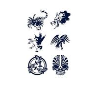 Tatuaje adhesivo resistente al agua, tatuaje falso de dragón, Fénix, pavo real, for hombres y mujeres (110x160mm)(005)