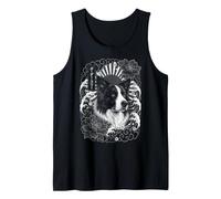 Tatuaje de Border Collie Japan Irezumi Camiseta sin Mangas