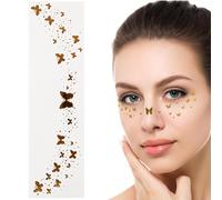 Tatuaje de cara con purpurina, pegatinas de cara con purpurina | Parches de maquillaje facial Pegatinas faciales temporales de moda | Pegatinas de maquillaje a prueba de sudor, pegatinas con purpurina