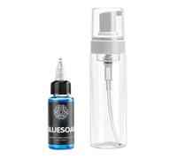 Tatuaje de jabón azul, neutro altamente concentrado de 120 ml/4 oz de jabón de limpieza de lavado líquido con botella vacía de 200 ml para el tatuaje y el lavado de manos