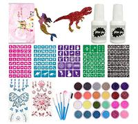 Tatuaje de Purpurina para niños | Kit de Tatuaje con Purpurina para niños | Papelería, Estudio de Tatuajes con Purpurina, Regalos de cumpleaños niñas, Kit de Tatuajes