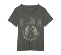 Tatuaje de Sak Yant Famoso de Tailandia Tatuaje Real Camiseta, Mujer Tallas Grandes, Asfalto, 1XL Grande