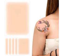 Tatuaje de tatuaje Correa, 6 piezas impermeables IMPRESIBLE INVISIBLE ultra delgada parche de, maquillaje 3.5x5.9 de esquina para cicatriz y marcas de nacimiento, estilo 1, parche