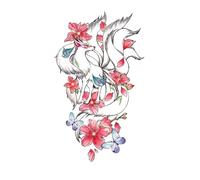 Tatuaje de zorro adhesivo duradero tatuaje falso for mujer brazo tatuaje temporal arte japonés Tatuajes falsos Tatuajes impermeables(2pcs A)