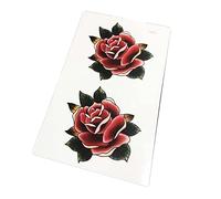 tatuaje falso, Tatuajes temporales, 2 hojas de pegatinas de tatuajes temporales de rosa roja, cubierta de cicatriz en la espalda de la mano, tatuajes falsos de estilo Punk