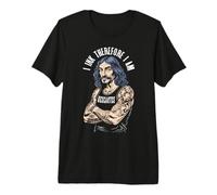 Tatuaje Filosofía Descartes Tinto por lo Tanto Soy Tatuajes Camiseta Premium