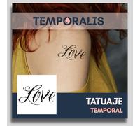 Tatuaje FRASE - Temporalis® | Tatuajes temporales adultos - Cosmético certificado por la UE, vegano y resistente al agua - Dura 1 a 2 semanas [ Tattoo L0VE ]