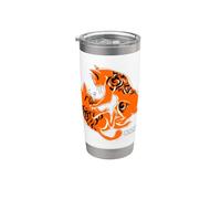 Tatuaje Gato Samurai Arte Japonés Irezumi Tigre Tabby Tatuado Vaso térmico de acero inoxidable de doble pared