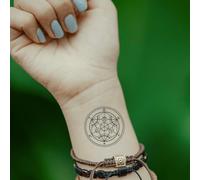 Tatuaje GEOMETRÍA - Temporalis® | Tatuajes temporales adultos - Cosmético certificado por la UE, vegano y resistente al agua - Dura 1 a 2 semanas [ Tattoo Símbolo de alquimia ]