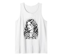 Tatuaje Gitano Cool Lady Tatuajes clásicos Americanos Vintage Camiseta sin Mangas