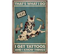 Tatuaje I Get Tattoos And I Know Things Vertical And Visual Vertical Ign Decoración Vintage Póster Arte Decoración de Pared Cartel Metal Cartel 8x12 Pulgadas