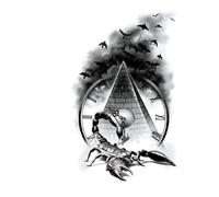 Tatuaje impermeable pegatina mosca pájaros nubes oscuras tatuaje falso tatuaje for mujeres hombres y niñas