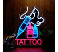Tatuaje Impresión UV led señal de neón acrílico iluminar arte decoración de pared para hombre cueva garaje bar tiendas dormitorio habitación fiesta casa vacaciones alimentado por USB