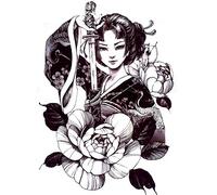 Tatuaje japonés Geisha Th698