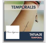 Tatuaje LETRA - Temporalis® | Tatuajes temporales adultos - Cosmético certificado por la UE, vegano y resistente al agua - Dura 1 a 2 semanas [ Tattoo Choose Happiness ]