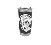 Tatuaje Manos Rezando x Manos Rezando Tattoo Flash Vaso térmico de acero inoxidable de doble pared