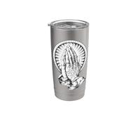 Tatuaje Manos Rezando x Manos Rezando Tattoo Flash Vaso térmico de acero inoxidable de doble pared