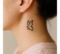 Tatuaje MARIPOSA - Temporalis® | Tatuajes temporales adultos - Cosmético certificado por la UE, vegano y resistente al agua - Dura 1 a 2 semanas [ Tattoo Mariposa punto y coma ]