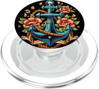 Tatuaje Náutico de Ancla | American Traditional Tattoo PopSockets PopGrip para MagSafe