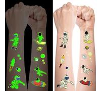 Tatuaje Niños, 10 Hojas Luminosas Fútbol Temporary Tattoo, Set de Pegatinas Tatuaje,Calcamonias Tatuajes Luminosos Niñas Niños, Regalos Tatuaje Fiesta Cumpleaños Niños