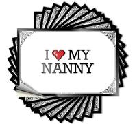 Tatuaje para ventana de casa, adhesivo duradero con texto en inglés "I Love My Nanny Girly", fácil de aplicar para decoración científica (8 x 12 cm)
