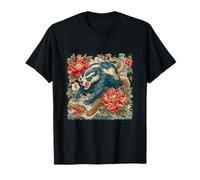 Tatuaje retro Flash Honey Badger VS Cobra Snake Art Print Camiseta