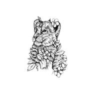 Tatuaje temporal a prueba de agua pegatina animal oso Lobo León tatuajes arte corporal realista brazo tatuaje falso hombres mujeres(002)