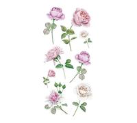 Tatuaje temporal de flores coloridas for mujeres niñas Rosa peonía tatuaje falso resistente al agua pegatina arte corporal tatuaje(CH01)