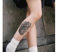 Tatuaje Temporal De Flores Para Hombres Y Mujeres, Con Diseño De Pez Saltando, Dragón, Puerta, Koi, A Base De Hierbas, Antirozaduras, No Reflectante, Semipermanente, Con Una Duración De 2 Semanas.