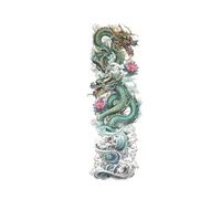 Tatuaje temporal de gran tamaño pegatina manga de brazo completo muslo Pintura de arte corporal mujeres hombres tatuajes dragón serpiente Rosa León(003)