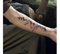 Tatuaje Temporal De Hierbas Con Caracteres Chinos, Tatuaje Falso, Resistente Al Agua, Patrón Grande, Flor, Brazo, Jugo, Semipermanente, Duración De 2 Semanas, No Reflectante, Para Hombres Y Mujeres