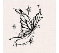 Tatuaje temporal de hierbas con forma de mariposa en el brazo, cicatriz que cubre la clavícula. Resistente al agua, dos semanas de duración, semipermanente.