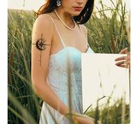 Tatuaje Temporal De Hierbas Con Frase En Inglés Y Brújula, Tatuaje Falso Semipermanente De 2 Semanas De Duración, No Reflectante, Para Hombres Y Mujeres.